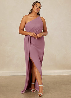 Christian Siriano Bridal for Azazie 1003 Bridesmaid Dresses Vintage Mauve Sheath One Shoulder Chiffon Dress image8