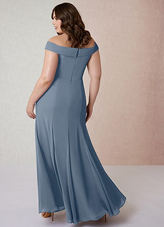 Azazie Lecia Bridesmaid Dresses Twilight Empire Off-The-Shoulder Pleated Chiffon Convertible Dress image9