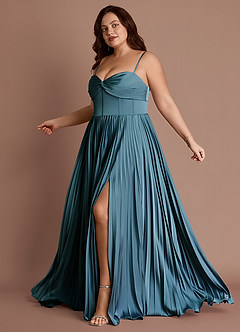 Tyla Azure Blue Pleated Maxi Dress image10