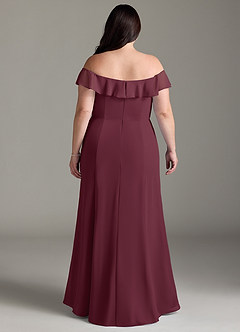 Azazie Sophie Vestidos de damas de honor Vestido de Cabernet de Gasa de Corte en A Convertible con Vestidos sin tirantes image7