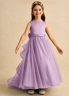 Azazie Lior Flower Girl Dresses Wisteria Ball-Gown Pleated Tulle Dress image6