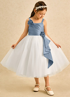 Azazie Tulla Flower Girl Klänningar Klä Balklänning i Tyll Plisserad image1