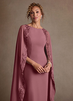 Azazie Artemisia Mother of the Bride Dresses Desert Rose Sheath Lace Chiffon Dress image6