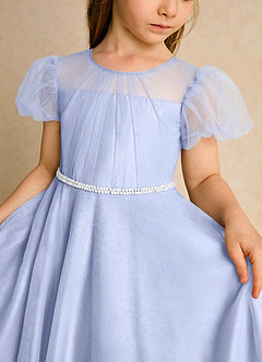 Azazie Duckie Blumenmädchenkleider Ballkleid Plissee Tüll Kleid Eis image6