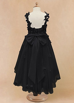 Azazie Ceres Blumenmädchenkleider Ballkleid Spitze Tüll Kleid Schwarz image4
