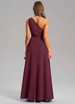 Azazie Phaedra Brautjungfernkleider A-Linie One-Shoulder Chiffon Kleid Cabernetrot image2