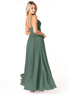Azazie Chanel Bridesmaid Dresses Sea Moss A-Line Pleated Chiffon Dress image5