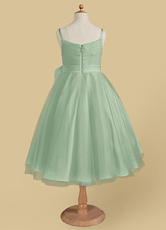 Azazie Dito Flower Girl Dresses Agave A-Line Pleated Tulle Dress image6