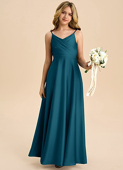 Azazie Bug Junior Klä av A-Line i Stretch Satin Plisserad image6