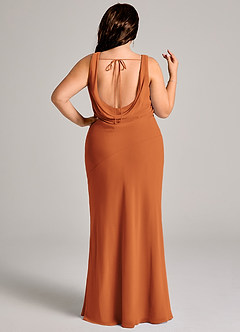 Azazie Rylina Bridesmaid Dresses Cinnamon Mermaid Pleated Chiffon Dress image11