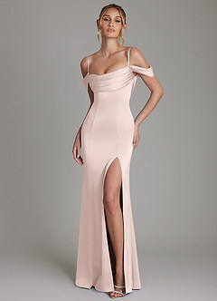 Azazie Nira Abiti da Damigella Abito Sirena in Raso Elasticizzato Corsetto Rosa Rossore image1