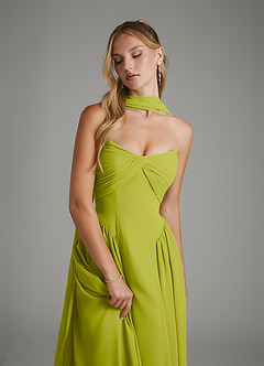 Azazie Evan Bridesmaid Dresses Lemongrass A-Line Strapless Chiffon Dress image9