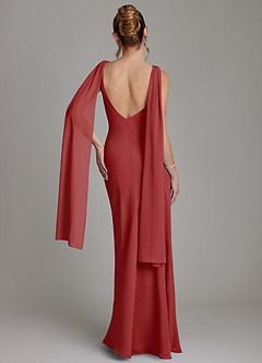 Azazie Essence Bridesmaid Dresses Rust Sheath Chiffon Dress image8