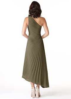 Azazie Kirra Brautjungfernkleider A-Linie One-Shoulder Chiffon Kleid Weidengrün image2
