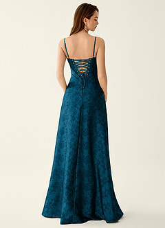 Sagepren Navy Black Jacquard Corset Prom Dress image2