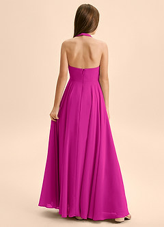 Azazie Kady Junior Robe Trapèze en Mousseline de soie Encolure en Forme de Cœur Fuchsia image2