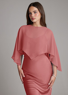 Azazie Ambra Bridesmaid Dresses Antique Rose Mermaid Pleated Stretch Satin Dress image4