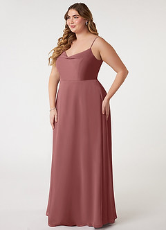 Azazie Daenerys Bridesmaid Dresses Amethyst A-Line Cowl Chiffon Dress image10
