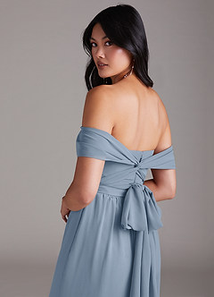 Azazie Lamara Brautjungfernkleider Wandelbar Schulterfrei Chiffon Overall/Jumpsuit Staubblau image6