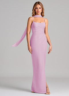 Azazie Calandra Suknie dla druhen Osłona Pofałdowany Szyfon Do ziemi Sukienka image3