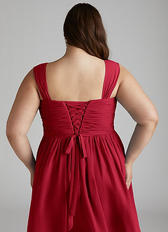 Azazie Angie Bridesmaid Dresses Scarlet A-Line Corset Chiffon Dress image15
