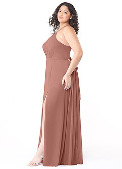 Azazie Evalleen Bridesmaid Dresses Cedar Rose A-Line Pleated Chiffon Dress image10