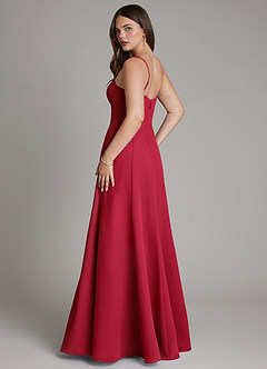 Azazie Nyla Bridesmaid Dresses Scarlet A-Line Square Neckline Chiffon Dress image7