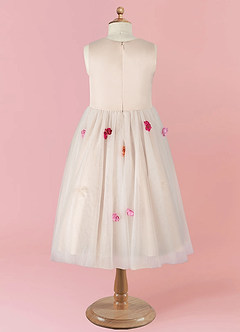 Barbie ♥ Azazie Robe Demoiselle D'honneur Fillette Robe Trapèze en Tulle Sans manches Barbie Multicolore Rose image10