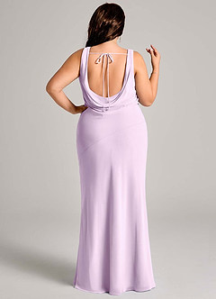 Azazie Rylina Bridesmaid Dresses Frosted Lilac Mermaid Pleated Chiffon Dress image8