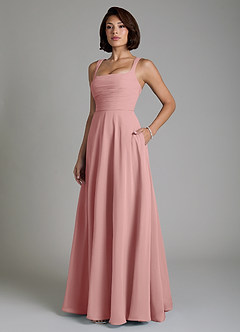 Azazie Azaria Bridesmaid Dresses Dusty Rose A-Line Corset Chiffon Dress image5