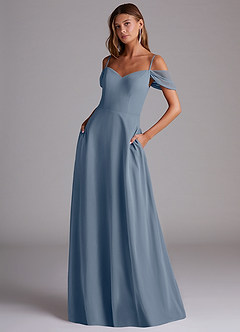 Azazie Marley Bridesmaid Dresses Twilight A-Line Off the Shoulder Chiffon Convertible Dress image1