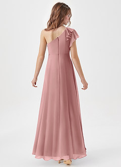 Azazie Arabella Junior Dusty Rose A-Line Ruched Chiffon Dress image6