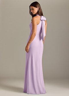Azazie Doretta Bridesmaid Dresses Frosted Lilac Mermaid Pleated Chiffon Dress image7