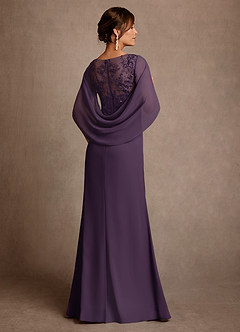 Azazie Santa Clara Mother of the Bride Dresses Plum A-Line Lace Dress image2