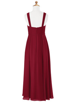 Azazie Simoan Junior Burgundy A-Line Sweetheart Neckline Chiffon Dress image5