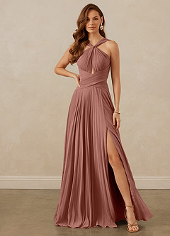 Christian Siriano Bridal for Azazie 1009 Bridesmaid Dresses Cedar Rose A-Line Pleated Chiffon Dress image2