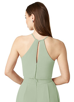 Azazie Kenzi Brautjungfernkleider Plissee Chiffon Overall/Jumpsuit Staubiger Salbeigrün image6