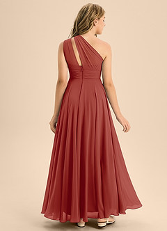 Azazie Charlize Junior A-Linie Plissee Chiffon Kleid Terrakotta image2