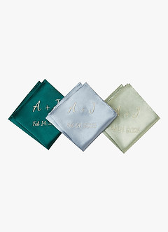 front Pañuelo de bolsillo de satén metálico personalizado
