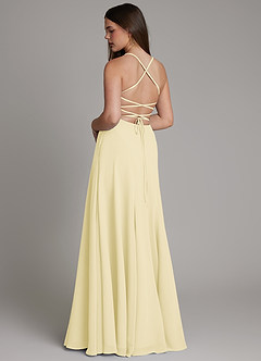 Azazie Irelia Bridesmaid Dresses Lemon Sorbet A-Line Sweetheart Neckline Chiffon Dress image6