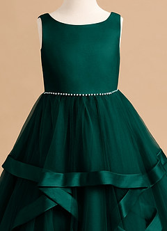 Azazie Posy Blumenmädchenkleider A-Linie Mit Perlen Tüll Kleid Kiefer image5