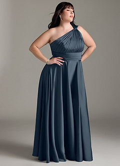 Azazie Charlize Jurken voor bruidsmeisjes Jurk van Stretch Satijn met A-lijn One-shoulder Schemering image12