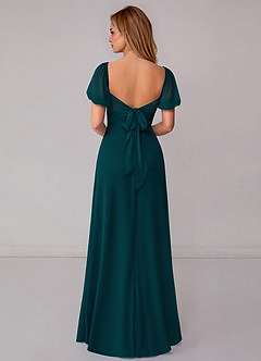 Azazie Fatima Bridesmaid Dresses Pine A-Line with Pockets Chiffon Dress image5