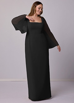 Barbie ♥ Azazie Bridesmaid Dresses Sheath Bow Chiffon Floor-Length Dress image10