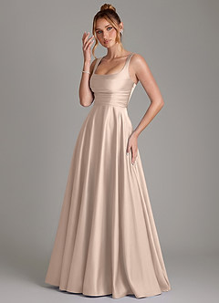 Azazie Azaria Brautjungfernkleider A-Linie Korsett Stretch-Satin Kleid Englisches Rosa image3