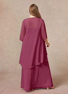 Azazie Weisz Mother of the Bride Dresses Mulberry A-Line Square Neckline Pleated Chiffon Dress image8