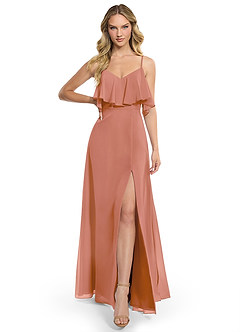 Azazie Jean Bridesmaid Dresses MAI TAI A-Line Chiffon Convertible Dress image1