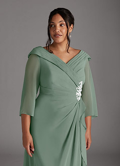 Azazie Jaycee Abiti per la Madre della Sposa Abito A-Line in Chiffon Salvia Argentata image11