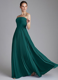 Azazie Mariana Bridesmaid Dresses Peacock A-Line Strapless Chiffon Dress image6