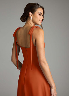 Azazie Debra Bridesmaid Dresses Burnt Orange A-Line with Pockets Chiffon Convertible Dress image9